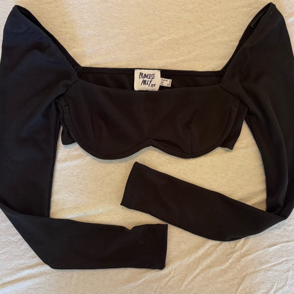 Princess Polly Becca Long Sleeve Crop Top